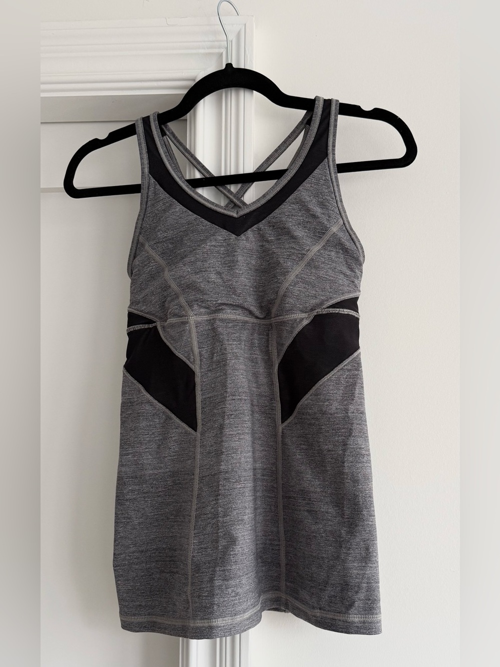 Lululemon a as Grey Athletic Tank with Black Accent Panels (missing tag)